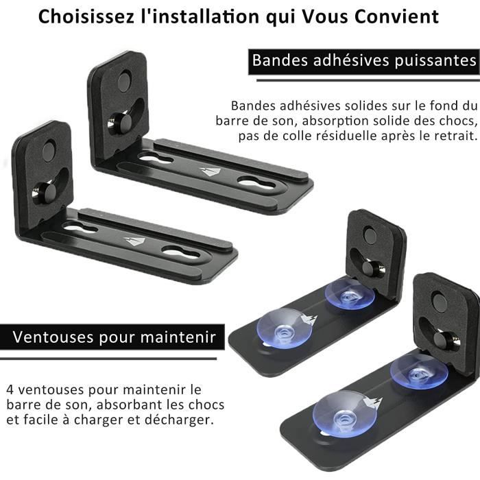 Support Mural pour Barre de Son CompatibleUniversel Support Barre de Son Mural Amortissant Les