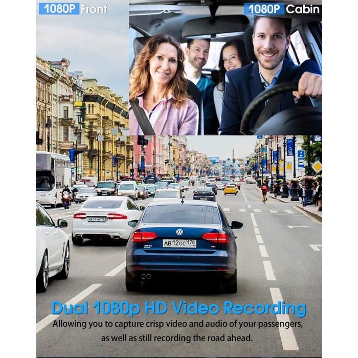 ABASK Caméra de Voiture 4K GPS avec 32G Carte SD, 310° Grand Angle