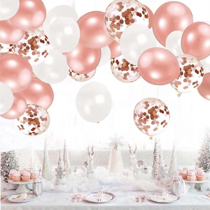 Euro Mega - Guirlande Ballons Blanc Rose Transparents Or Arche Ballons Rose  Or Blanc pour Décoration Fête Nouvel An, Mariage, Anniversaire - Objets  déco - Rue du Commerce