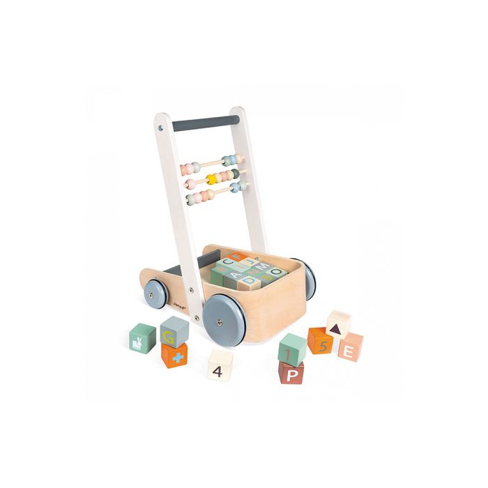 Chariot de marche ABC Sweet Cocoon JANOD Bois 20 cubes