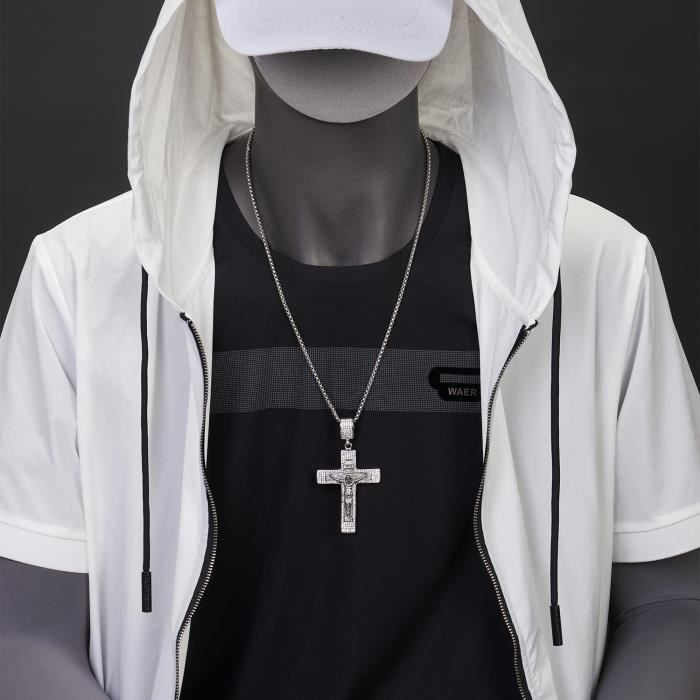Collier Croix Christ COOLSTEELANDBEYOND - Or Acier 51cm