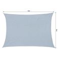 Voile d'ombrage rectangulaire HDPE 6L x 4l m - OUTSUNNY - Gris - Protection anti-UV-2