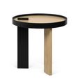 Table basse BRUNO 50 placage chêne et noir TEMAHOME - Contemporain - Design - Rond-2