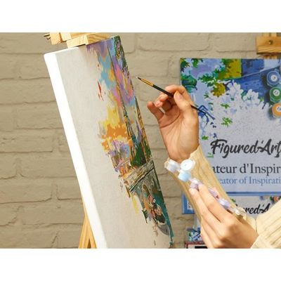 TISHIRON Peinture Par Numéros Pour Adultes – Éléphant Et Fleurs Colorées Sur Toile, Kit DIY Animaux 40x50cm Avec Cadre Inclus