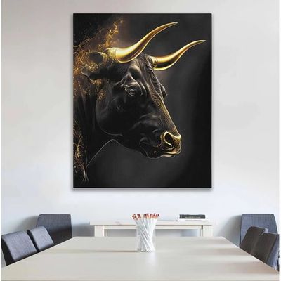 WallArena - Images sur toile - Taureau Animaux - 100x70 cm - Tableau mural sur toile - Tableau mural XXL grand format pour salon, chambre à coucher, salon - Impression artistique moderne WallArena - Images sur toile - Taureau Animaux - 100x70 cm - Tableau mural sur toile - Tableau mural XXL grand format pour salon, chambre à coucher, salon - Impression artistique moderne