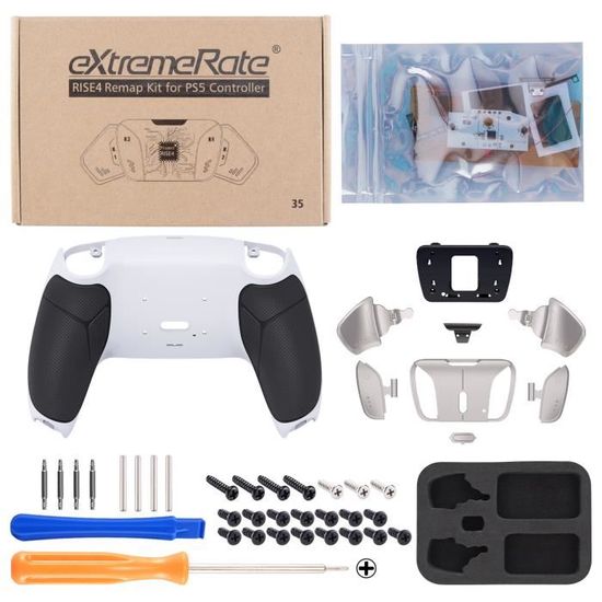 EXtremeRate Rise 2.0 Remap Kit, 2 Palette pour ps5 Manette BDM-030, PAS Une  Manette, Coque Arrière Fond Blanc et Noir - Cdiscount Informatique