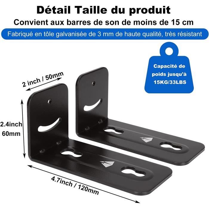Support Mural pour Barre de Son CompatibleUniversel Support Barre de Son Mural Amortissant Les
