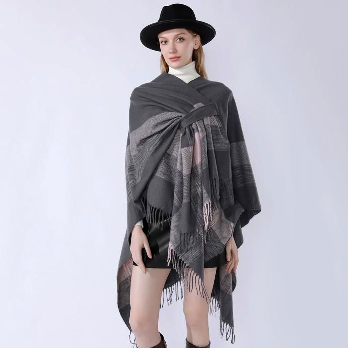 écharpe D'hiver Poncho Châle Femme Hiver - Écharpe Cape épaisse élégante Pour Soirée Ou Voyage Poncho Acrylique