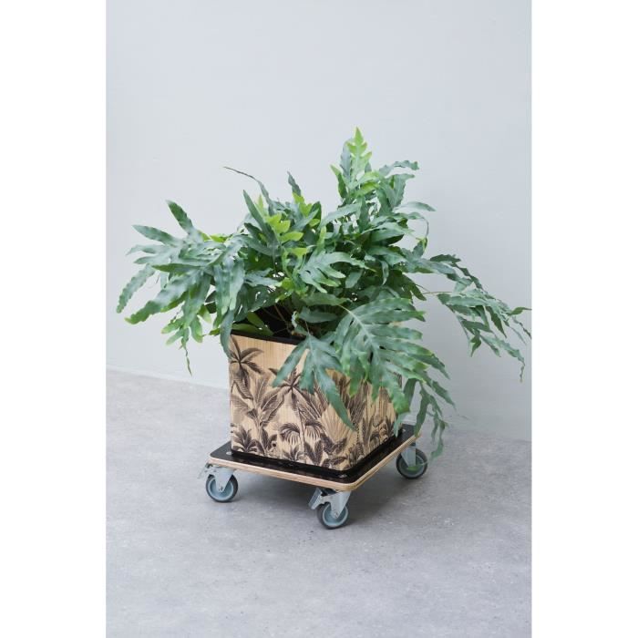 Support à Plantes Avec Roulettes - 2 Bases En Bois 25x25cm - Porte Pots Mobile Jusqu'à 150kg