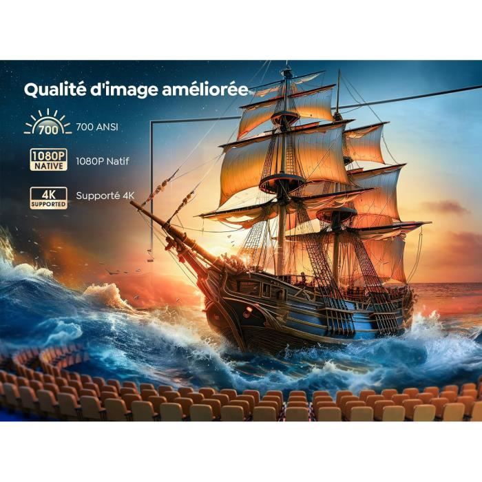 Videoprojecteur Netflix Intégré, Dolby 20W Projecteur Video Natif Full