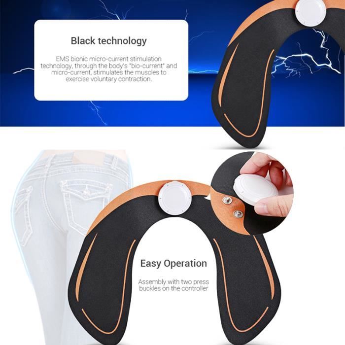 HENESE Electrostimulateur Fessier EMS – 6 Modes, 10 Intensités, Rechargeable – Raffermissement Hanches/Fessiers