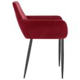 (421504) [Meilleures Mobiliers] Lot de 2 Chaises de salle à manger - Chaise de cuisine Chaise à dîner Rouge bordeaux Velours-3