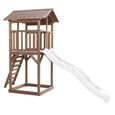 Tour de jeu AXI Beach Tower avec toboggan et bac à sable en bois marron et blanc pour enfants de 6 ans et plus-3