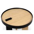 Table basse BRUNO 50 placage chêne et noir TEMAHOME - Contemporain - Design - Rond-3