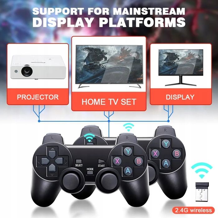 Acheter Plug And Play 2.4g Console de jeu vidéo alimenté par batterie manette de jeu vidéo Portable lecteur de jeu manette de jeu pour enfants adultes