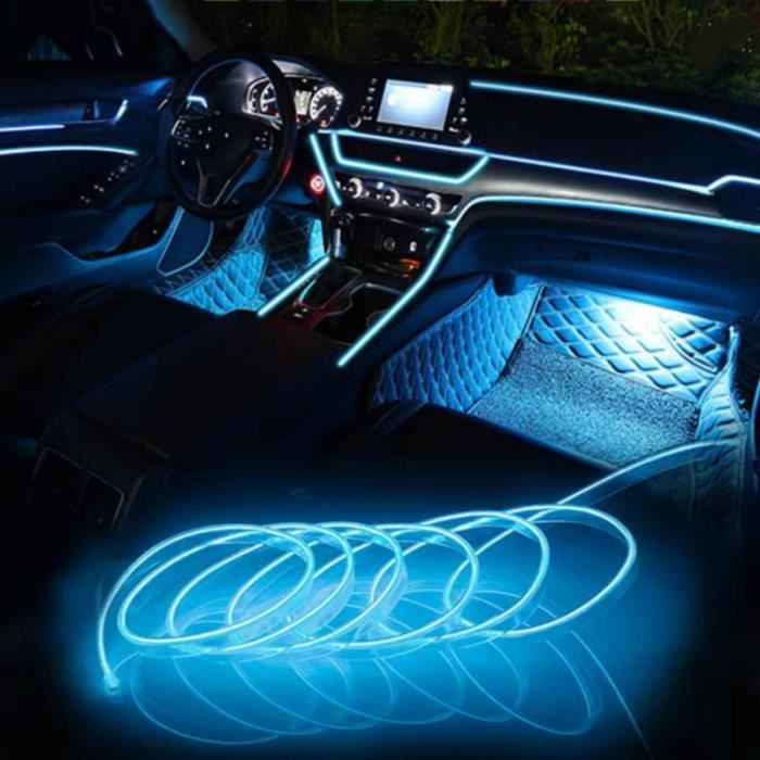 3Meters LED Voiture Intérieur Décor Bleu Atmosphere Câble Bande Feux  Accessoires