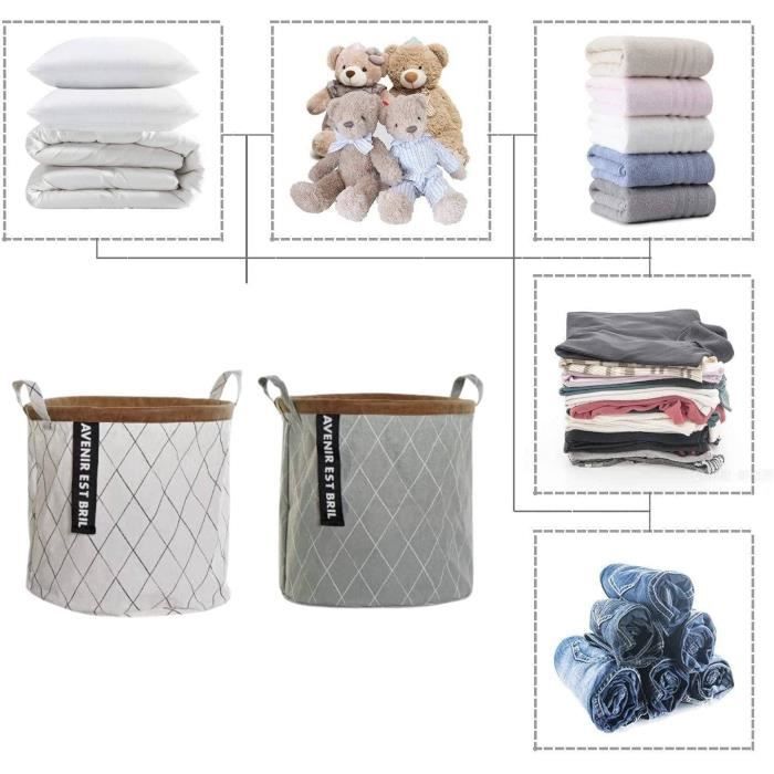 Panier à Linge Pliant En Maille - 50x50x30 Cm - Grand Capacité - Pour Vêtements, Jouets, Rangement
