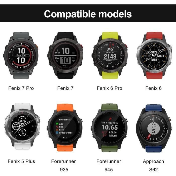 Bracelet Silicone De Remplacement 22mm Pour Garmin Fenix 7/6/5/5 Plus/Epix Gen2 - Neuf Avec étiquette