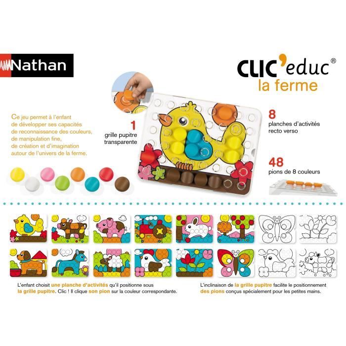 Jeu éducatif Clic'educ véhicules Nathan - Jeu couleur et forme - Achat &  prix