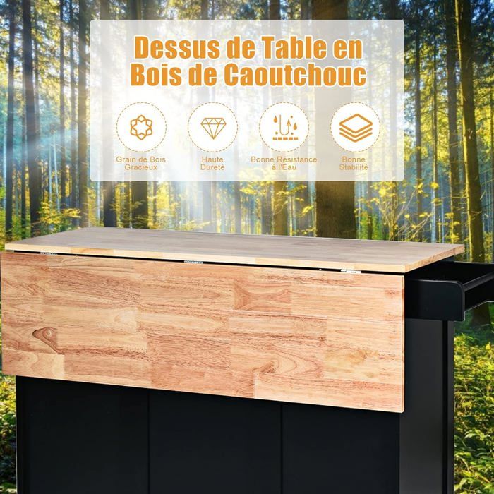 GOPLUS Desserte Îlot de Cuisine 135 x 45,5 x 91,5 CM, Desserte à