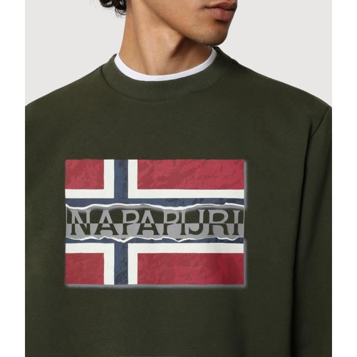 Sweatshirt Napapijri bench vert militaire M Vert militaire Cdiscount Pret a Porter