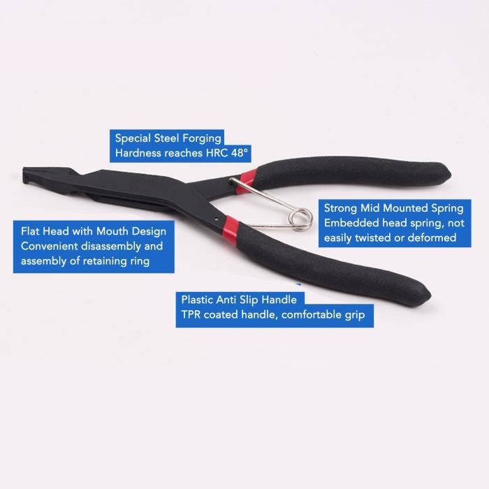 XPOtool Pince à Circlips Intérieurs Angle 90° - Pointes Longues Acier Carbone Poignée Antidérapante