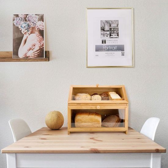 Boîte à Pain En Bambou Et Paquet De Trancheuse à Pain En