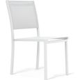 Chaise de jardin aluminium et textilène blanc-0