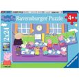 Puzzle Enfant Peppa Pig - Ravensburger - 2 puzzles de 24 pièces - Dessin animé éducatif-0