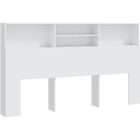 DÉCOSHOP26 Tête de lit - MDF - 180x19x103,5 cm - Blanc - Rangement intégré - Style contemporain