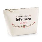 Trousse Toilette/maquillage Madame Dolorès - Design Humoristique, Coton épais Lavable, Cadeau Original Anniversaire Départ Collègue