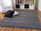 Tapis Shaggy - PERGAMON - Aloha - Anthracite - 200x200 cm - Poils longs et doux
