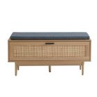 BAÏTA Banc à chaussures AMANA cannage rotin 1 porte 100cm - Bois