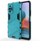 SENSBUN Coque Xiaomi Redmi Note 10 Pro (4G), Bleu Antichoc Armure Dur Robuste Support Punk Bumper Protection Double Couche Renforcée