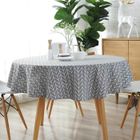 TEMPSA 150CM Nappe de Table Ronde Colorée Tissu Nordique Polyester Coton Linge Ménage Jardin à Manger Vaisselle Plaine Cuisine Gris