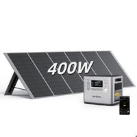 Générateur Solaire 2400W + Panneau 400W - Batterie LiFePO4 2048Wh - 13 Ports - Pour Camping, Maison, Urgence