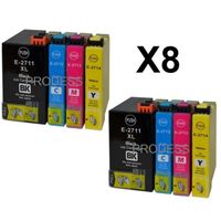 8 cartouches compatibles Epson 27XL pour imprimantes WF-3620DWF WF-3640DTWF