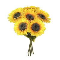 DAMILY® Tournesols Artificiels à Longue Tige - Lot de 6 Fleur en Soie Tournesol pour Décoration d'Extérieur,Maison,Mariage