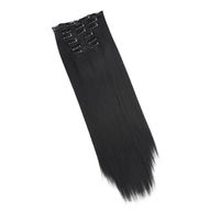 Drfeify Postiche droit Clip In Hair Extensions 60cm, 6PCS Invisible Noir Postiche Extensions de Cheveux Raides parfum cheveux
