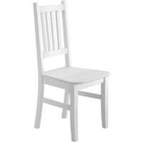 Eris 90.71-01W Chaise de cuisine blanche, chaise de salle à manger, chaise en pin massif peint en blanc