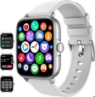 Montre Connectée Femme Homme 1,7'' Appel IP67 Smartwatch Bluetooth Multifonction Étanche Tracker d'Activit pour Android iOS Gris
