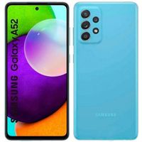 Téléphone portable SAMSUNG GALAXY A52 de couleur bleue, écran 6,5 "120 Hz FHD +, 2400 x 1080 pixels, 5G, double SIM, Android 11,