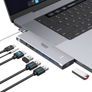 HUB Adaptateur USB C Macbook Air/Pro, Hub USB C 7 en 1