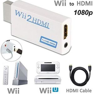 GANA Adaptateur convertisseur Wii vers HDMI pour connecter la console Wii à  l'écran HDMI en sortie vidéo 1080p avec audio de 3,5 mm, prend en charge