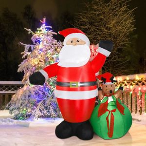 PERSONNAGES ET ANIMAUX Père Noël Gonflable 180CM avec Lumières LED - Monz