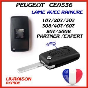 Coque Plip Clé Pour Peugeot 107 207 307 308 SW 407 807 Partner Expert CE0536