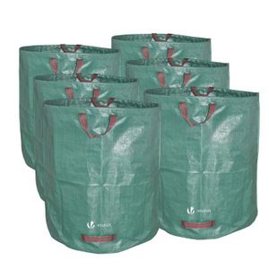 Tissu extra robuste Sac à feuilles pour déchets de jardin（1 x 37,8 l） Sac à déchets de jardin avec poignées Sac à végétaux pliable 