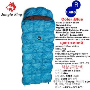 SAC DE COUCHAGE Bleu à droite 1.4 kg - JUNGLE KING Sac de couchage de camping'hiver, type enveloppe, duvet de canard, chaud,