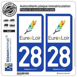 blasonimmat 2 Autocollants Plaque immatriculation Auto 45 Centre-Val de Loire Logotype