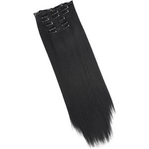 PERRUQUE - POSTICHE Drfeify Postiche droit Clip In Hair Extensions 60cm, 6PCS Invisible Noir Postiche Extensions de Cheveux Raides parfum cheveux